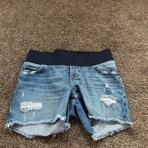 Size 2 maternity jean shorts old navy slouchy straight